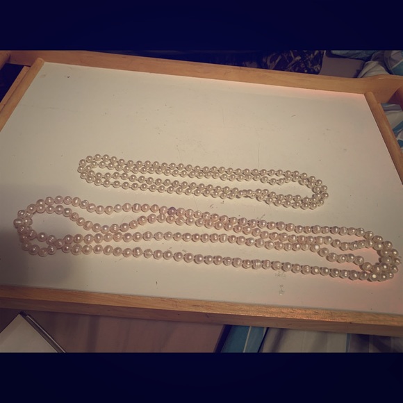 2 woman’s pearls vintage originals long as posted - Picture 1 of 7